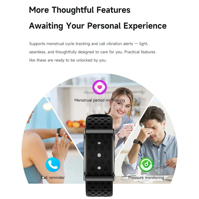 W01 Screenless Smart Band 1ATM Waterproof Heart Rate Blood Oxygen Monitor Sports Wristband - Black - 3