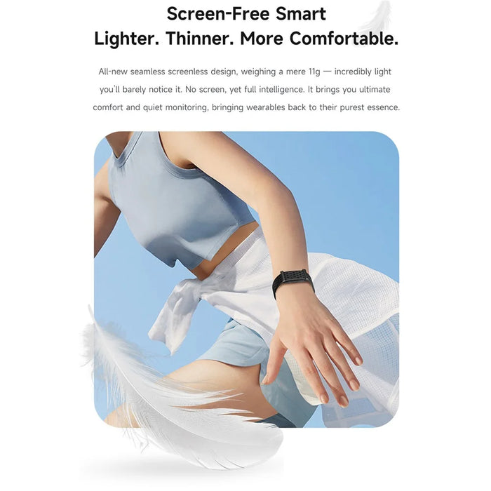 W01 Screenless Smart Band 1ATM Waterproof Heart Rate Blood Oxygen Monitor Sports Wristband - Black - 4