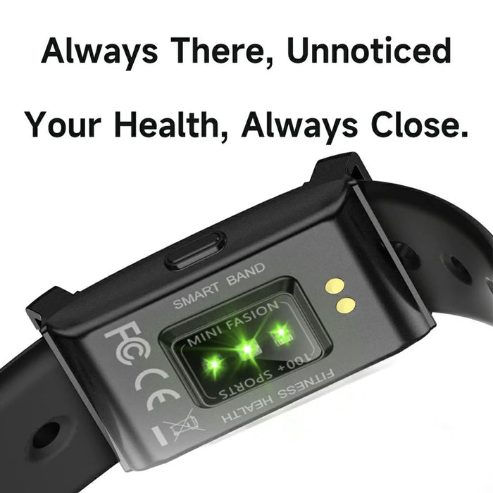 W01 Screenless Smart Band 1ATM Waterproof Heart Rate Blood Oxygen Monitor Sports Wristband - Black - 7