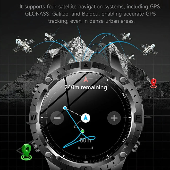 Y102 1.43 Inch AMOLED Screen Smart Watch GPS Positioning Bluetooth-compatible Call Health Monitor Waterproof Fitness Tracker - Black - 5