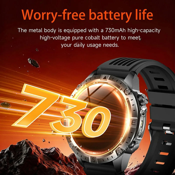 Y102 1.43 Inch AMOLED Screen Smart Watch GPS Positioning Bluetooth-compatible Call Health Monitor Waterproof Fitness Tracker - Black - 7