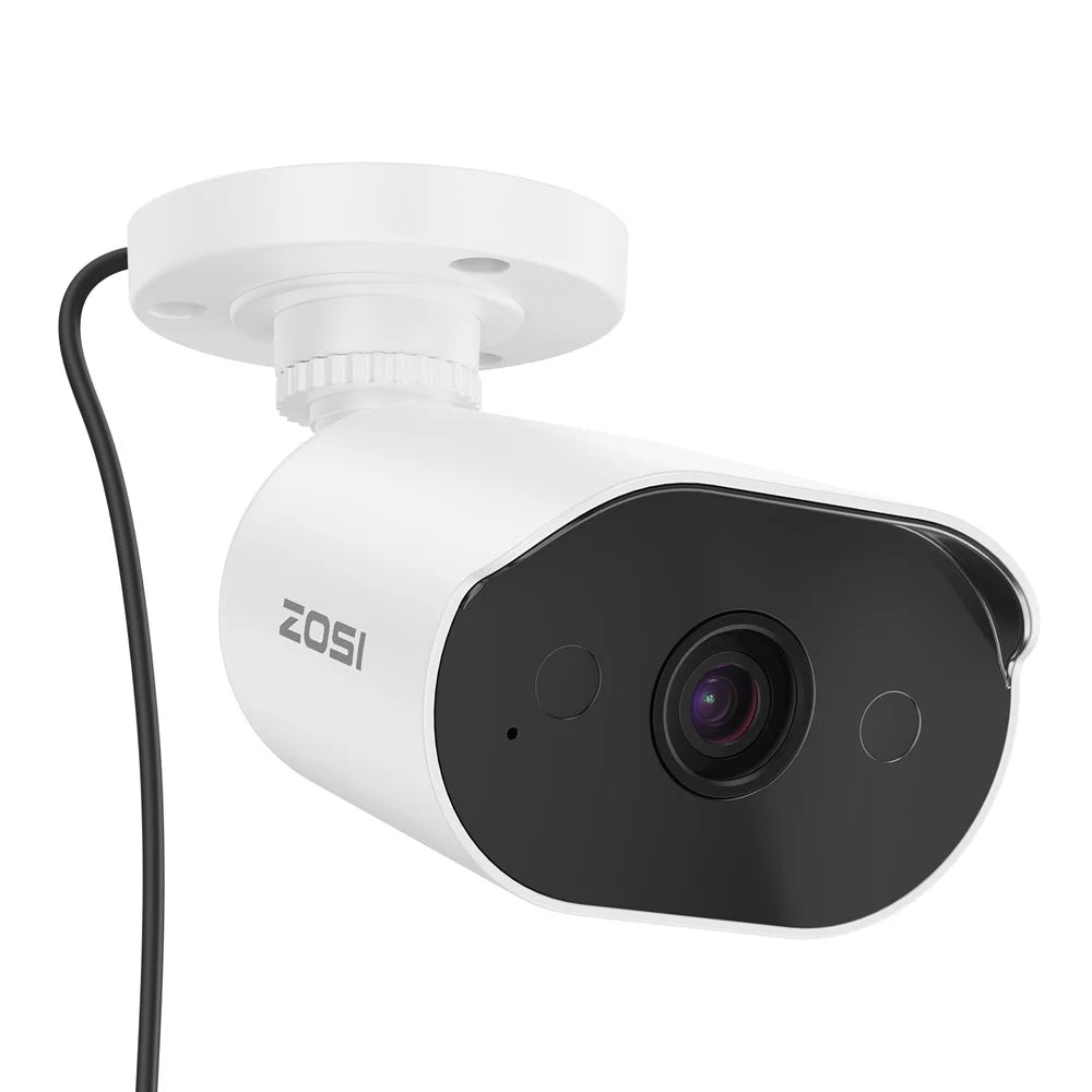 ZOSI 1080P 2MP Add-on Security Camera Compatible with Zosi ZR08VU  /  ZR08VN  /  ZR08JN  /  ZR16FK DVR IP66 Weatherproof Night Vision AI Human Vehicle Detection Safety Camera - White - 1