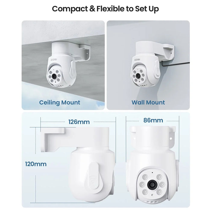 ZOSI 5MP 3K PTZ Security Camera Compatible with Zosi 5MP  /  4K CCTV DVR 360 Degree Pan 90 Degree Tilt HD TVI Wired Outdoor Indoor 65ft Infrared Night Vision One Way Audio Safety Camera - 6