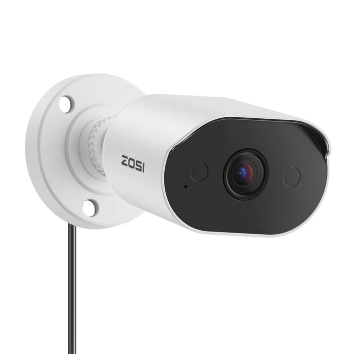 ZOSI 5MP 3K Security Camera Compatible with Zosi DVR ZR08VU / ZR08VN / ZR08JN / ZR16FK 80ft Night Vision AI Person Vehicle Detection IP66 Waterproof Camera for Indoor Outdoor - White - 2