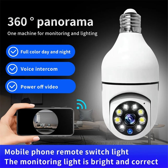 XY-3120S Bulb Shape 4G / 5G WiFi IP Camera Wireless Home Security Camera HD 360-Degree Panoramic Adjustable Webcam Support Two-Way Voice Call - 4
