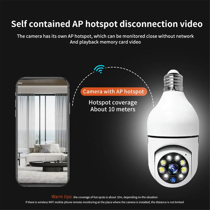 XY-3120S Bulb Shape 4G / 5G WiFi IP Camera Wireless Home Security Camera HD 360-Degree Panoramic Adjustable Webcam Support Two-Way Voice Call - 6