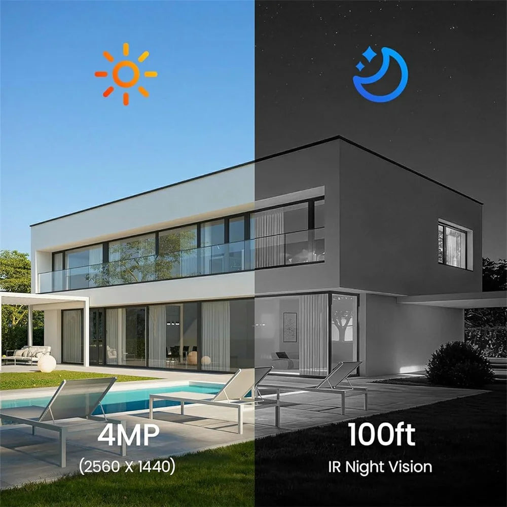 ZOSI PoE Security Camera System with 5MP 8CH NVR and 4Pcs AI Human Vehicle Detection 100ft Night Vision HD Outdoor 4MP IP Cameras (No Hard Drive) - White - 3