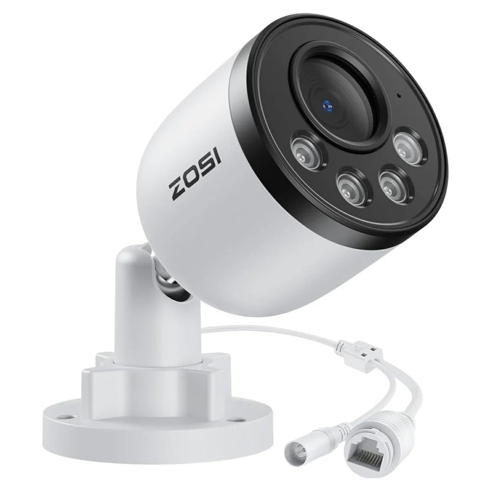 ZOSI C180 4K PoE Add-On Security Camera Compatible with Zosi 8MP  /  4K PoE NVR 8MP AI Person Vehicle Detection One-Way Audio Metal Housing IP66 Waterproof Indoor Outdoor IP Camera - 1