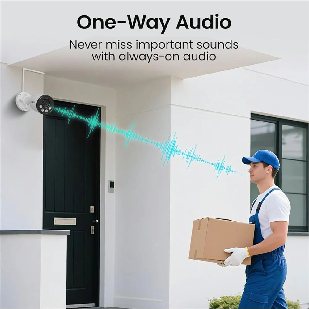 ZOSI C180 4K PoE Add-On Security Camera Compatible with Zosi 8MP  /  4K PoE NVR 8MP AI Person Vehicle Detection One-Way Audio Metal Housing IP66 Waterproof Indoor Outdoor IP Camera - 6