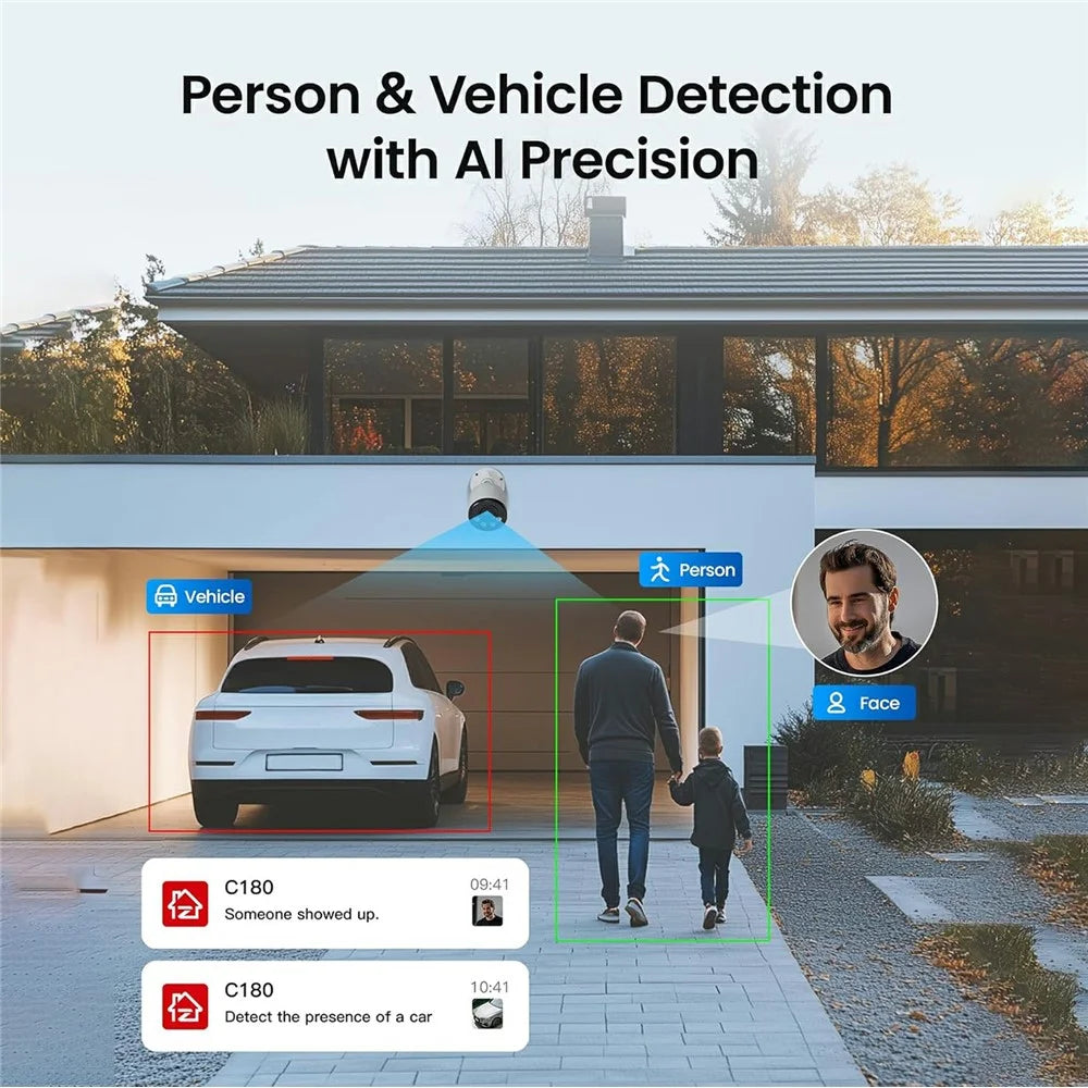ZOSI C180 2Pcs 4K PoE Add-On Security Cameras Compatible with Zosi 8MP  /  4K PoE NVR 8MP Outdoor IP Cameras with Person Vehicle Detection - White - 7