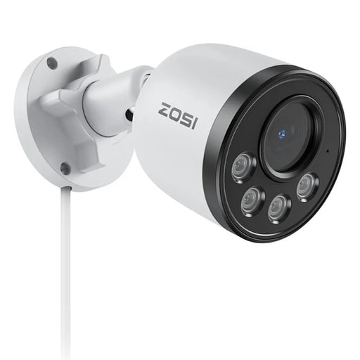 ZOSI ZG1804E 4MP PoE Add-On Security Camera Compatible with Zosi PoE NVR 2.5K Super HD 100ft Night Vision IP66 Waterproof Smart Human Detection IP Camera for Outdoor Indoor Surveillance - White - 1