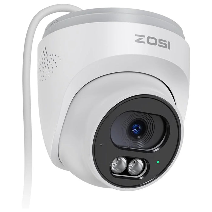 ZOSI C220 2Pcs 4MP QHD 2.5K Security Camera 100ft Night Vision AI Human Detection Outdoor PoE IP Camera - White - 2