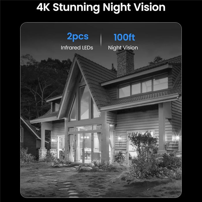 ZOSI C220 1Pc 4K UHD 8MP PoE Add-On IP Camera AI Person  /  Vehicle Detection Two-Way Audio Night Vision Security Cam - White - 3