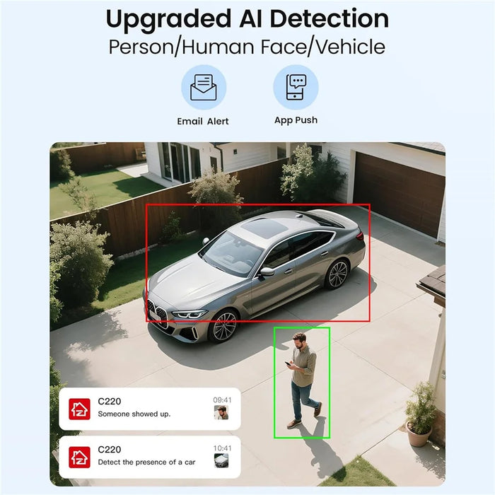 ZOSI C220 1Pc 4K UHD 8MP PoE Add-On IP Camera AI Person  /  Vehicle Detection Two-Way Audio Night Vision Security Cam - White - 7