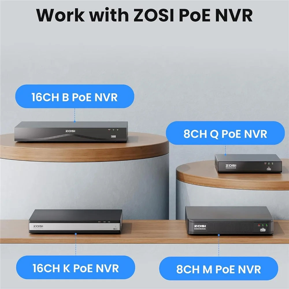 ZOSI C220 2Pcs 4K UHD 8MP PoE Add-On IP Camera AI Person  /  Vehicle Detection Two-Way Audio Night Vision Security Cam - White - 6
