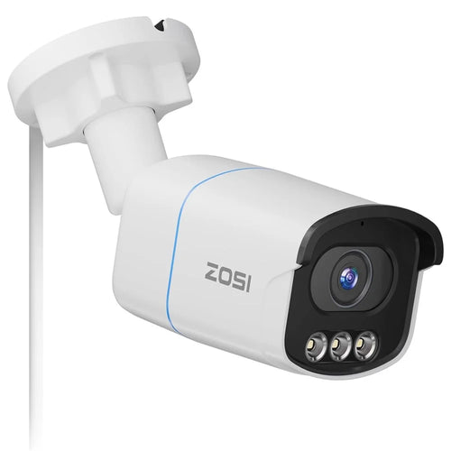 ZOSI C186 5MP PoE Security Camera Compatible with Zosi PoE Switch  /  4K PoE NVR Aurora Lux Color Night Vision AI Person Vehicle Alert Outdoor Indoor IP Cameras - White - 1
