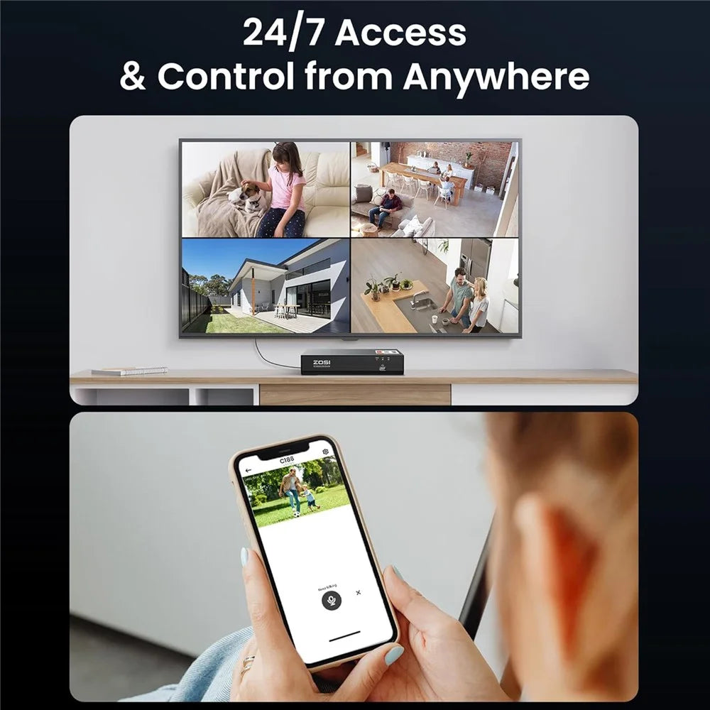 ZOSI C186 5MP PoE Security Camera Compatible with Zosi PoE Switch  /  4K PoE NVR Aurora Lux Color Night Vision AI Person Vehicle Alert Outdoor Indoor IP Cameras - White - 7