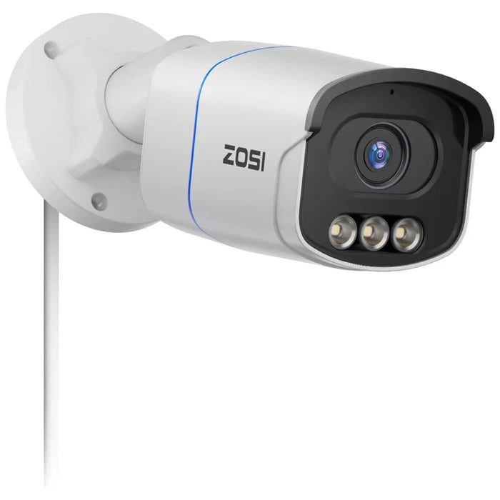 ZOSI C186 4Pcs 4K PoE Security Cameras Compatible with ZOSI 4K PoE NVR 8MP Outdoor Indoor Aurora Lux True Color Night Vision AI Person Vehicle Detection Two-way Audio IP Cameras - White - 2