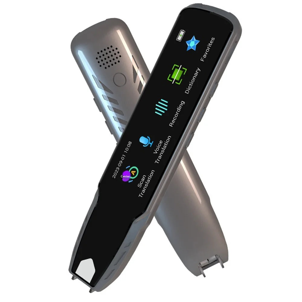 A13S Digital Dictionary Pen 3.69 Inch HD Screen 112 Languages Online Voice Translation Scanning Pen, 1+8GB - Dark Grey - 1