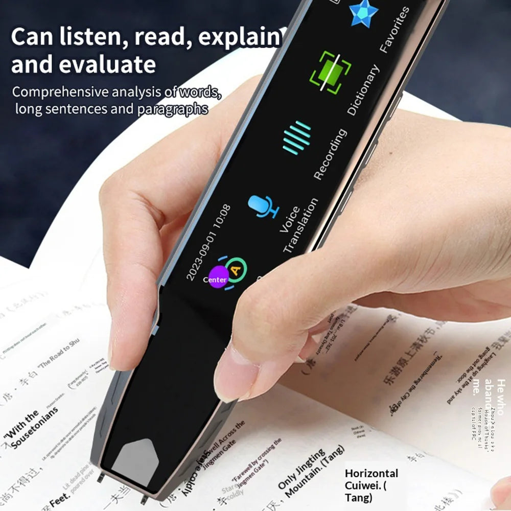 A13S Digital Dictionary Pen 3.69 Inch HD Screen 112 Languages Online Voice Translation Scanning Pen, 1+8GB - Dark Grey - 5