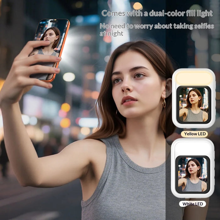 T7 Magnetic Selfie Screen Wireless Phone Rear Camera Display Mirror for Live Streaming - White - 6