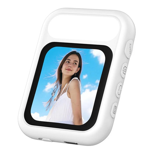 T7 Type-C Wired Magnetic Selfie Screen Mirror 2.01 Inch Display with Fill Light for Vlog Live Streaming - White - 1
