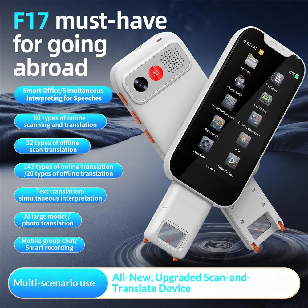 F17 AI Scan Translator Pen 143 Languages Online for Travel Business Voice Translation Device - White - 3