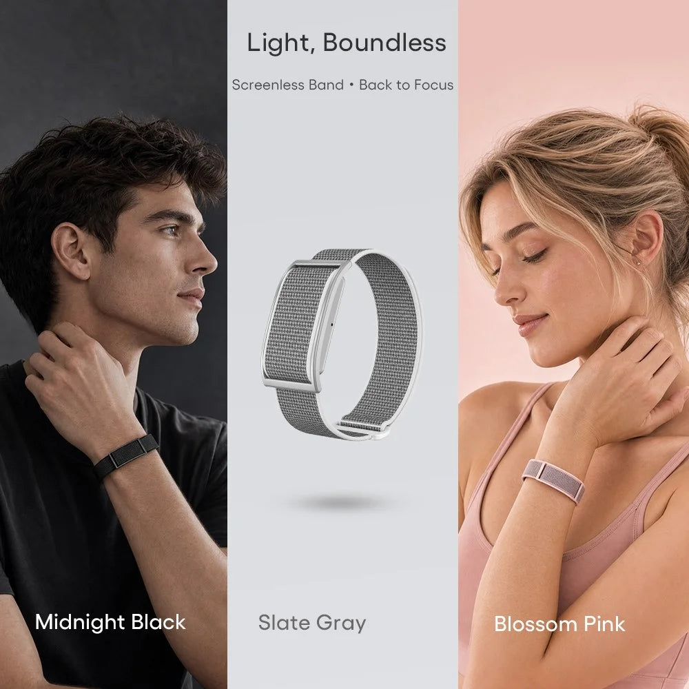 LC116 Screenless Smart Wristband Fitness Tracker Heart Rate Blood Oxygen Sleep Monitor Bluetooth-Compatible 1ATM Waterproof - Pink - 7