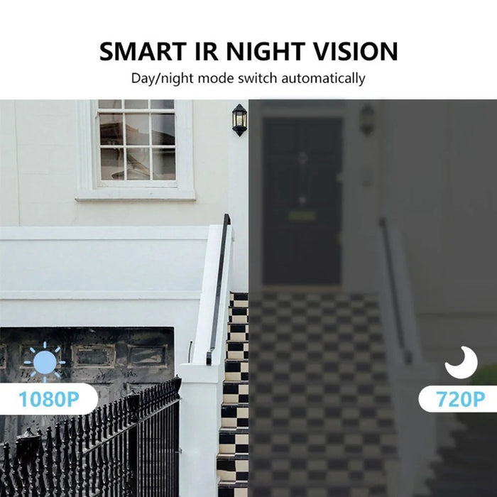 WF005-708BD Wireless Doorbell Camera 2.4G WiFi Door Bell with Motion Detector, Night Vision, 2-Way Audio, 128G TF Card Storage - Black - 3