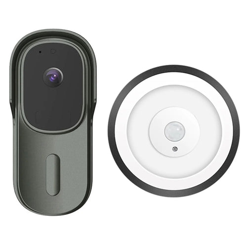 WF001-708AD Smart Doorbell Camera Two-way Audio Call Door Bell Night Vision Pet Monitor Camera for Home Security - Grey - 1