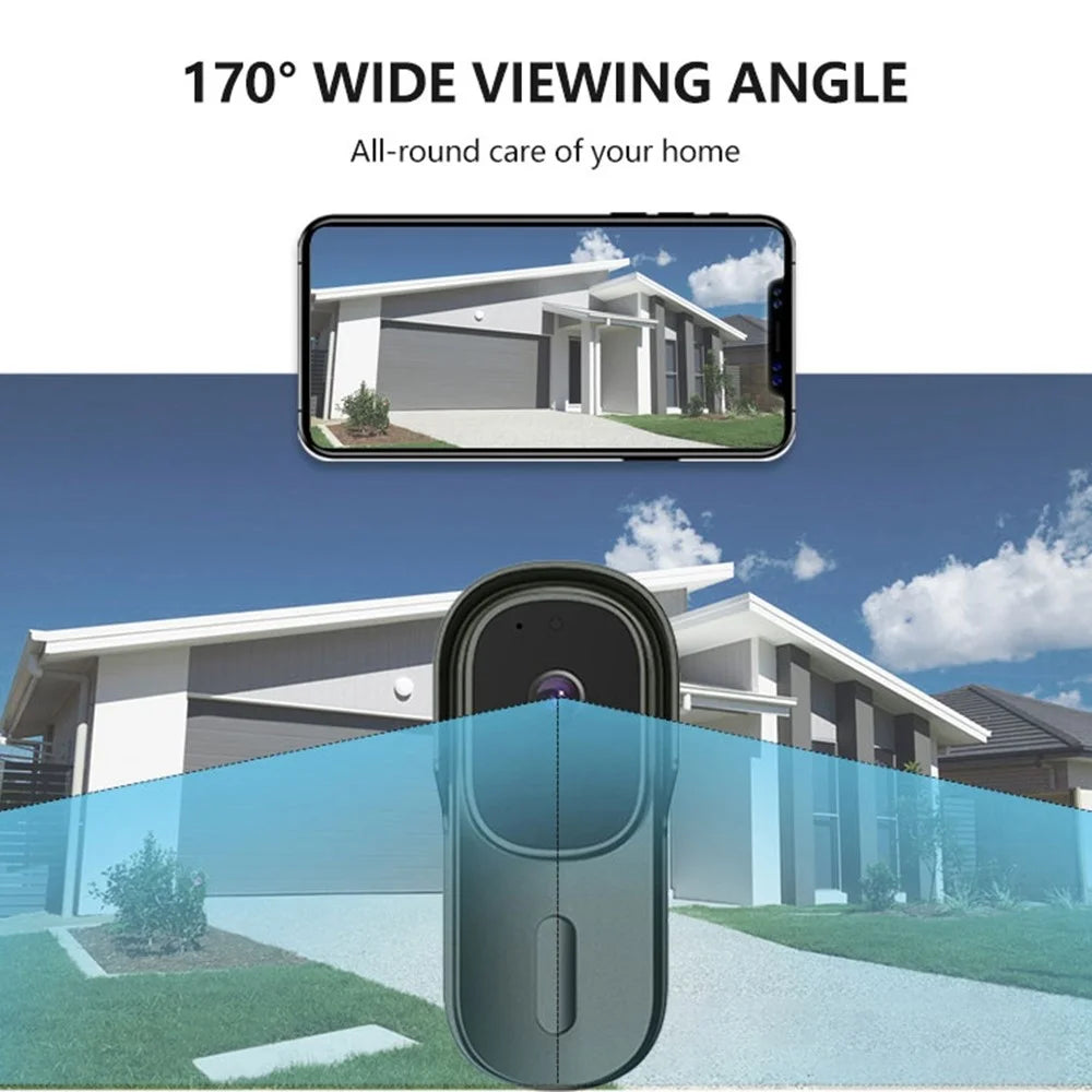 WF001-708AD Smart Doorbell Camera Two-way Audio Call Door Bell Night Vision Pet Monitor Camera for Home Security - Grey - 2