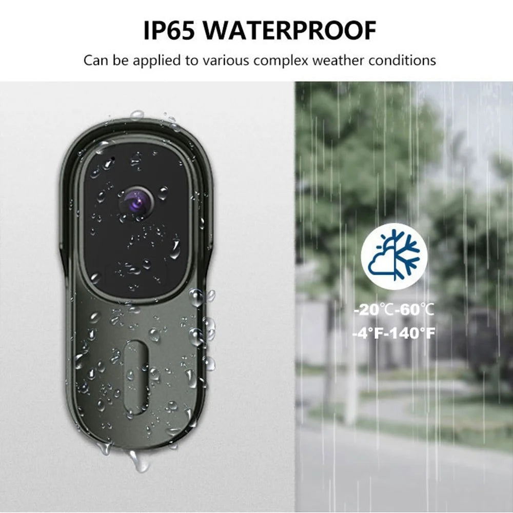 WF001-708AD Smart Doorbell Camera Two-way Audio Call Door Bell Night Vision Pet Monitor Camera for Home Security - Grey - 3