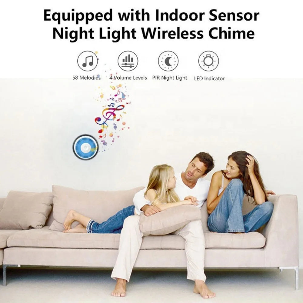 WF001-708AD Smart Doorbell Camera Two-way Audio Call Door Bell Night Vision Pet Monitor Camera for Home Security - Grey - 4