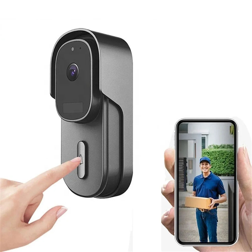 WF001-708AD Smart Doorbell Camera Two-way Audio Call Door Bell Night Vision Pet Monitor Camera for Home Security - Grey - 7