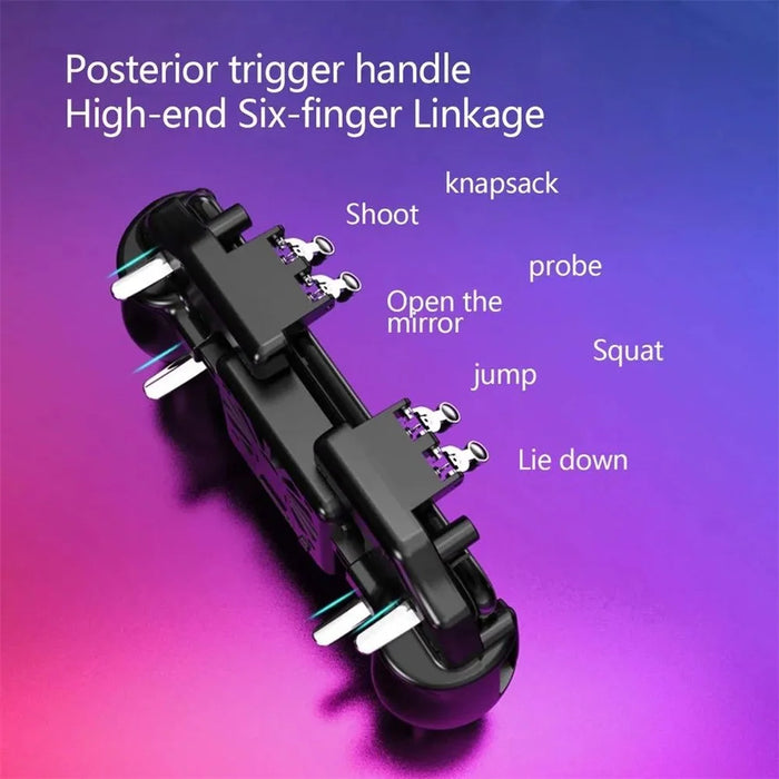 M10 Six Finger PUBG Mobile Joystick Controller L1 / R1 Triggers Gamepad for 4.7-6.5 Inch Phones - 6