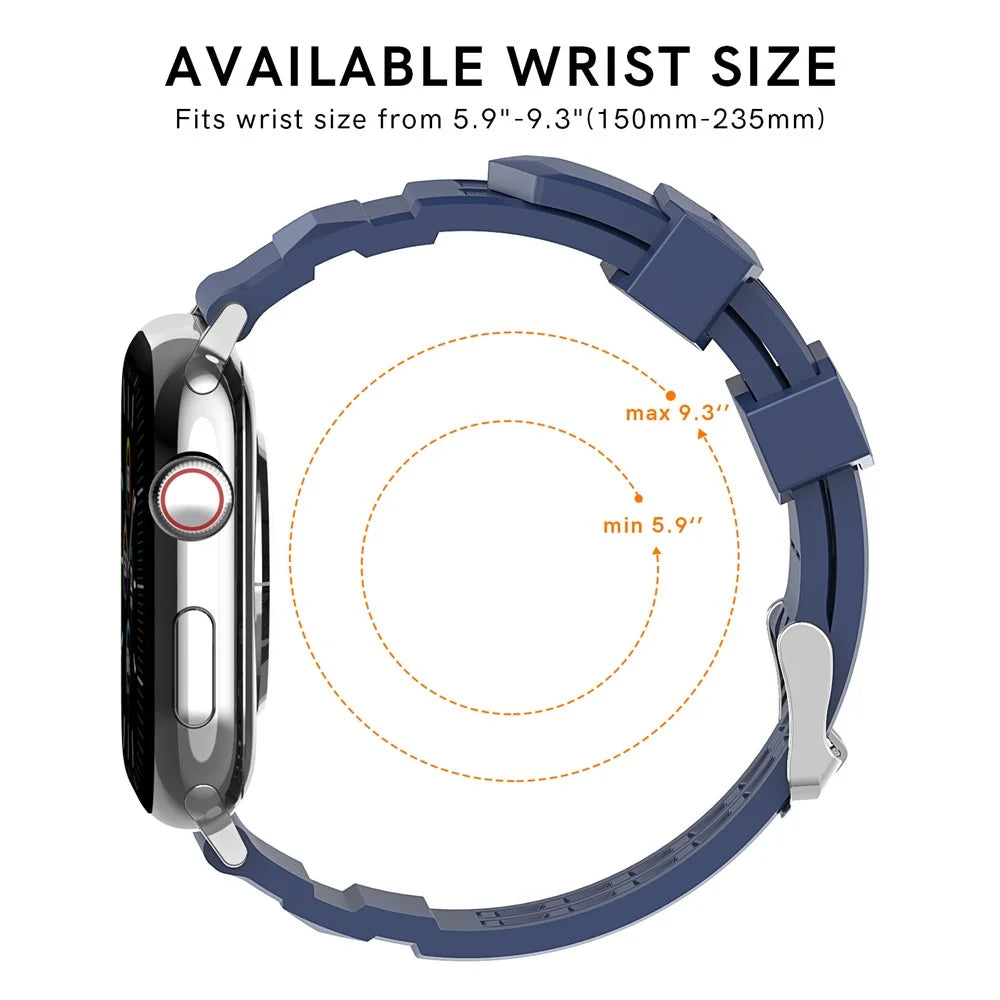 AHASTYLE WA12 Watch Strap for Apple Watch Ultra 3 2 1 49mm / Series 11 10 46mm / 9 8 7 45mm / SE3 SE2 SE 6 5 4 44mm / 3 2 1 42mm Silicone Watchband - Blue - 5
