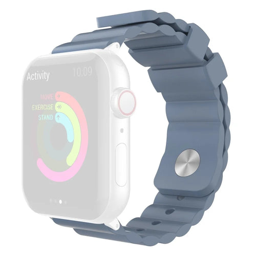 AHASTYLE WA02 Silicone Strap for Apple Watch Ultra 49mm / Series 8 7 45mm / Series 6 5 4 SE (2022) Series 44mm / SE 3 2 1 42mm Waterproof Watch Band - Grey Blue - 1
