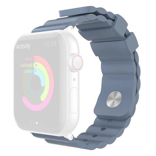 AHASTYLE WA02 Silicone Strap for Apple Watch Ultra 49mm / Series 8 7 45mm / Series 6 5 4 SE (2022) Series 44mm / SE 3 2 1 42mm Waterproof Watch Band - Grey Blue - 1
