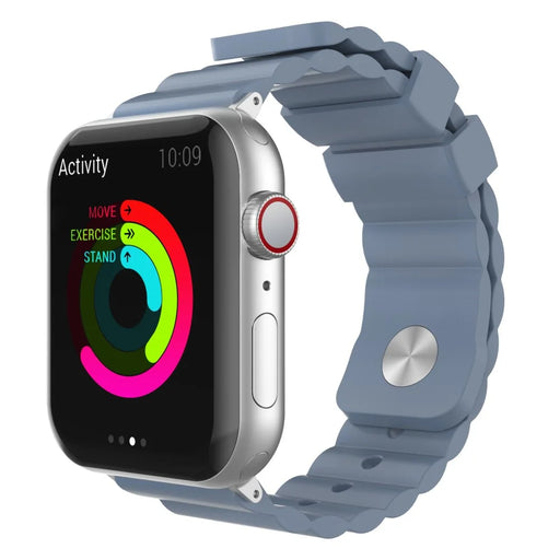 AHASTYLE WA02 Silicone Strap for Apple Watch Ultra 49mm / Series 8 7 45mm / Series 6 5 4 SE (2022) Series 44mm / SE 3 2 1 42mm Waterproof Watch Band - Grey Blue - 2