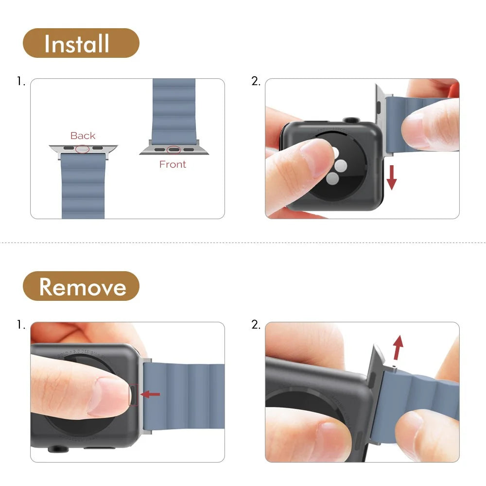 AHASTYLE WA02 Silicone Strap for Apple Watch Ultra 49mm / Series 8 7 45mm / Series 6 5 4 SE (2022) Series 44mm / SE 3 2 1 42mm Waterproof Watch Band - Grey Blue - 4