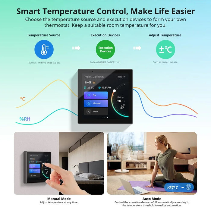 SONOFF NSPanel Pro Smart Home WiFi Central Control Panel Home Security Smart Controller - Black - 6