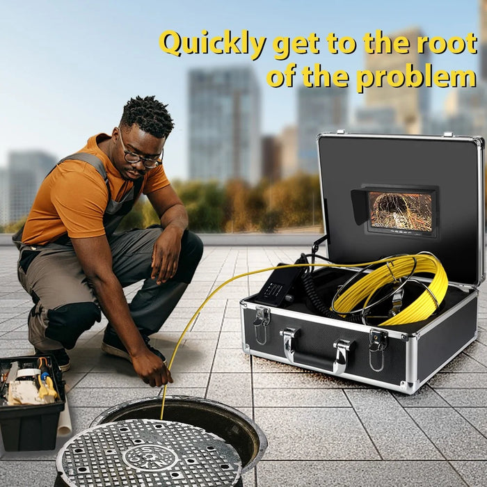 7-inch 1080P HD Pipe Inspection Industrial Endoscope Camera with 30m Cable, EU Plug - 4