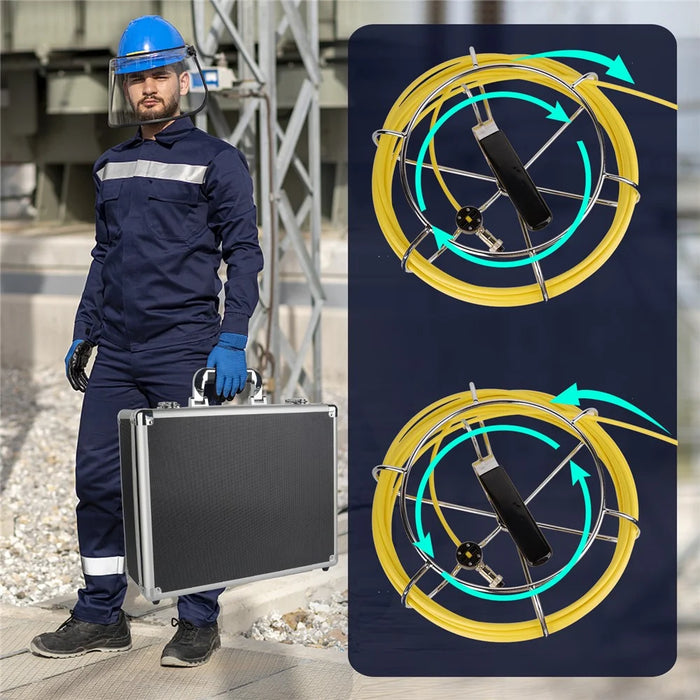 7-inch 1080P HD Pipe Inspection Industrial Endoscope Camera with 30m Cable, EU Plug - 5