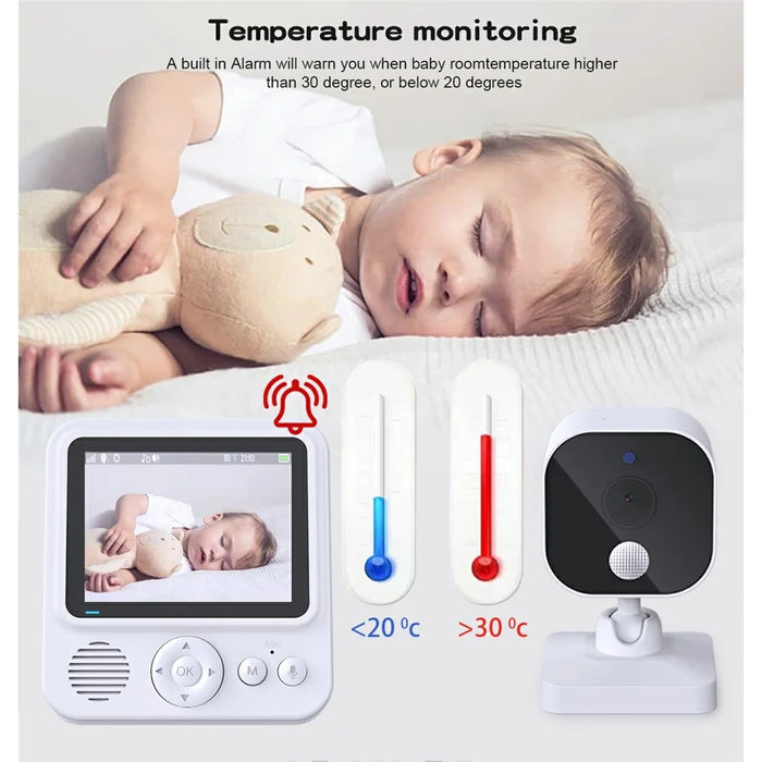 ABM900 Baby Monitor 2.8 inch Indoor Security Camera Two-Way Audio, Lullabies - US Plug - 3