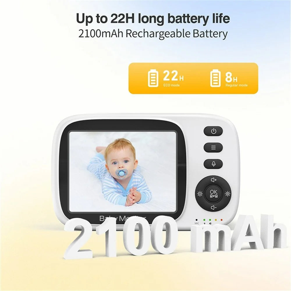 MC632A 3.2 inch Screen Baby Monitor 2 Way Voice Talk Temperature Monitoring Baby Security Camera - US Plug - 2