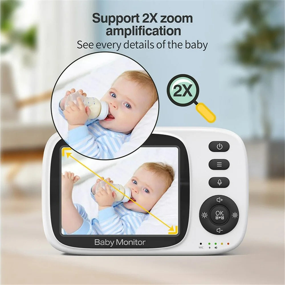 MC632A 3.2 inch Screen Baby Monitor 2 Way Voice Talk Temperature Monitoring Baby Security Camera - US Plug - 3