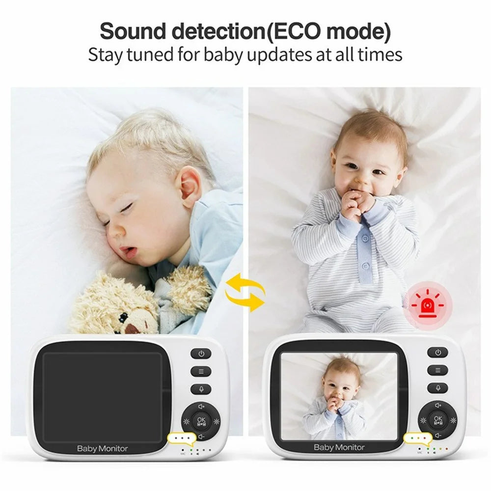 MC632A 3.2 inch Screen Baby Monitor 2 Way Voice Talk Temperature Monitoring Baby Security Camera - US Plug - 4
