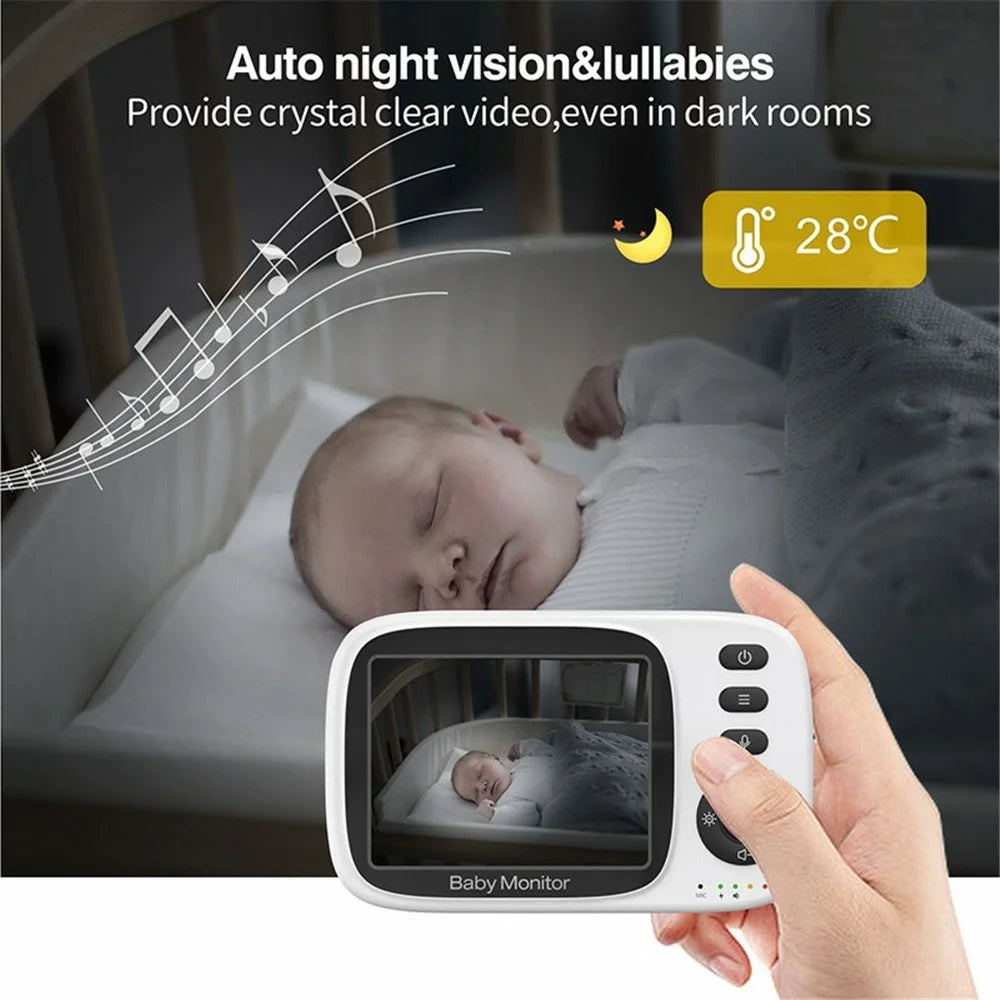 MC632A 3.2 inch Screen Baby Monitor 2 Way Voice Talk Temperature Monitoring Baby Security Camera - US Plug - 7