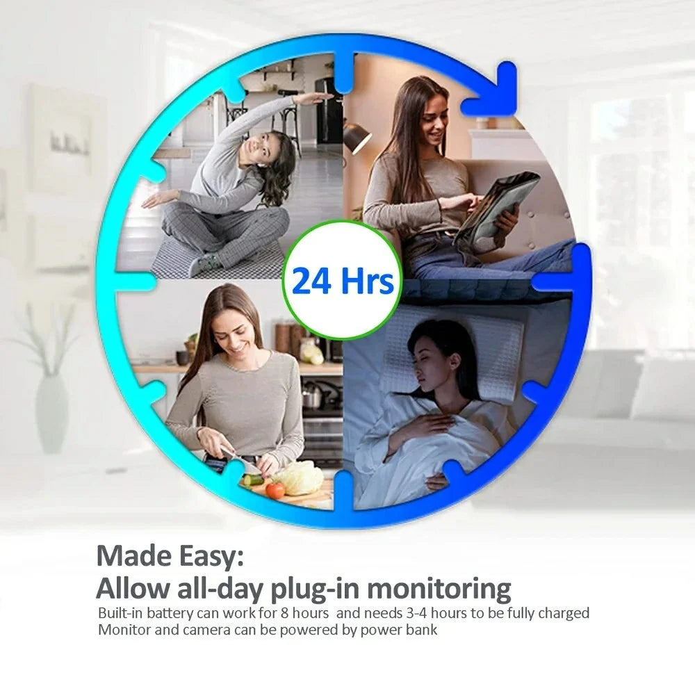 218 2.8-inch LCD Baby Monitor Temperature Detection 2 Way Voice Baby Security Video Camera - US Plug - 4