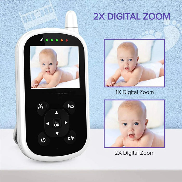 UU24 2.4-inch LCD Baby Monitor Temperature Detection 2 Way Voice Built-in Lullabies Baby Security Camera - US Plug - 2